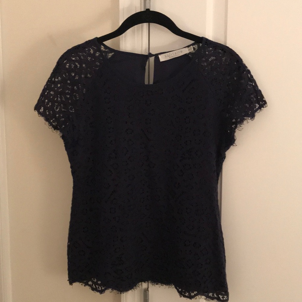 Navy lace blouse